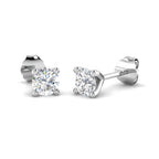 9ct White Gold Round Lab Grown Diamond Earrings 1