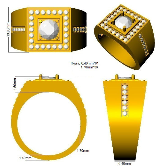 9ct Yellow Gold Round Lab Grown Diamond Ring 3