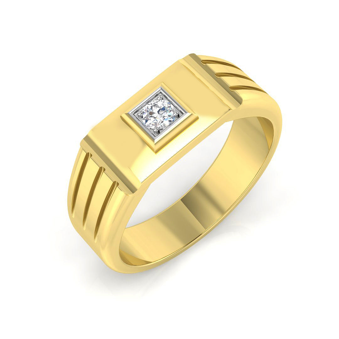 9ct Yellow Gold Round Lab Grown Diamond Ring 1