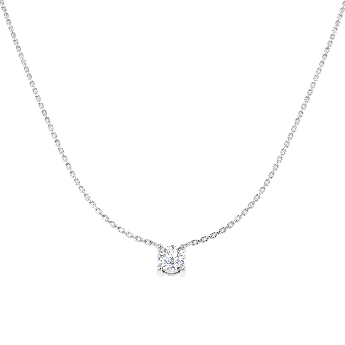 9ct White Gold Round Lab Grown Diamond Necklace 1