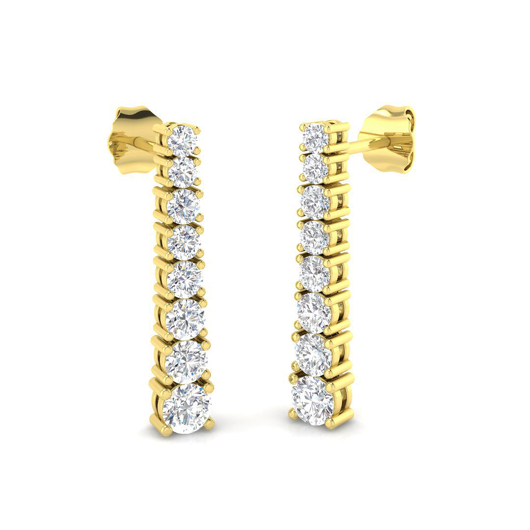 9ct Yellow Gold Round Lab Grown Diamond Earrings 1