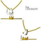 9ct White Gold Pear Lab Grown Diamond Necklace 2