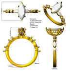 Platinum Marquise Lab Grown Diamond Ring 3