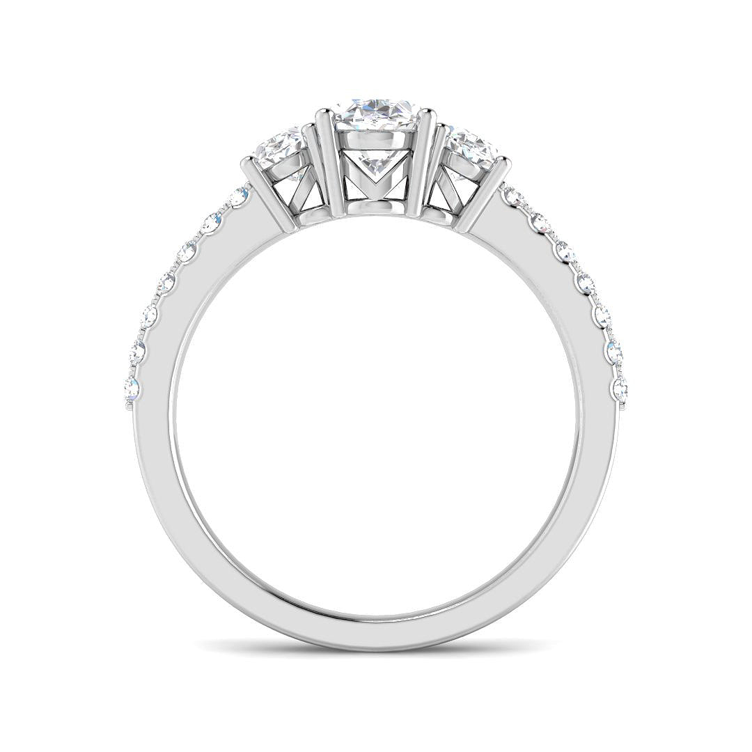 9ct White Gold Oval Lab Grown Diamond Ring 2