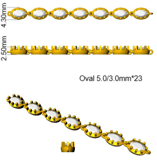 9ct Yellow Gold Oval Lab Grown Diamond Bracelet 2