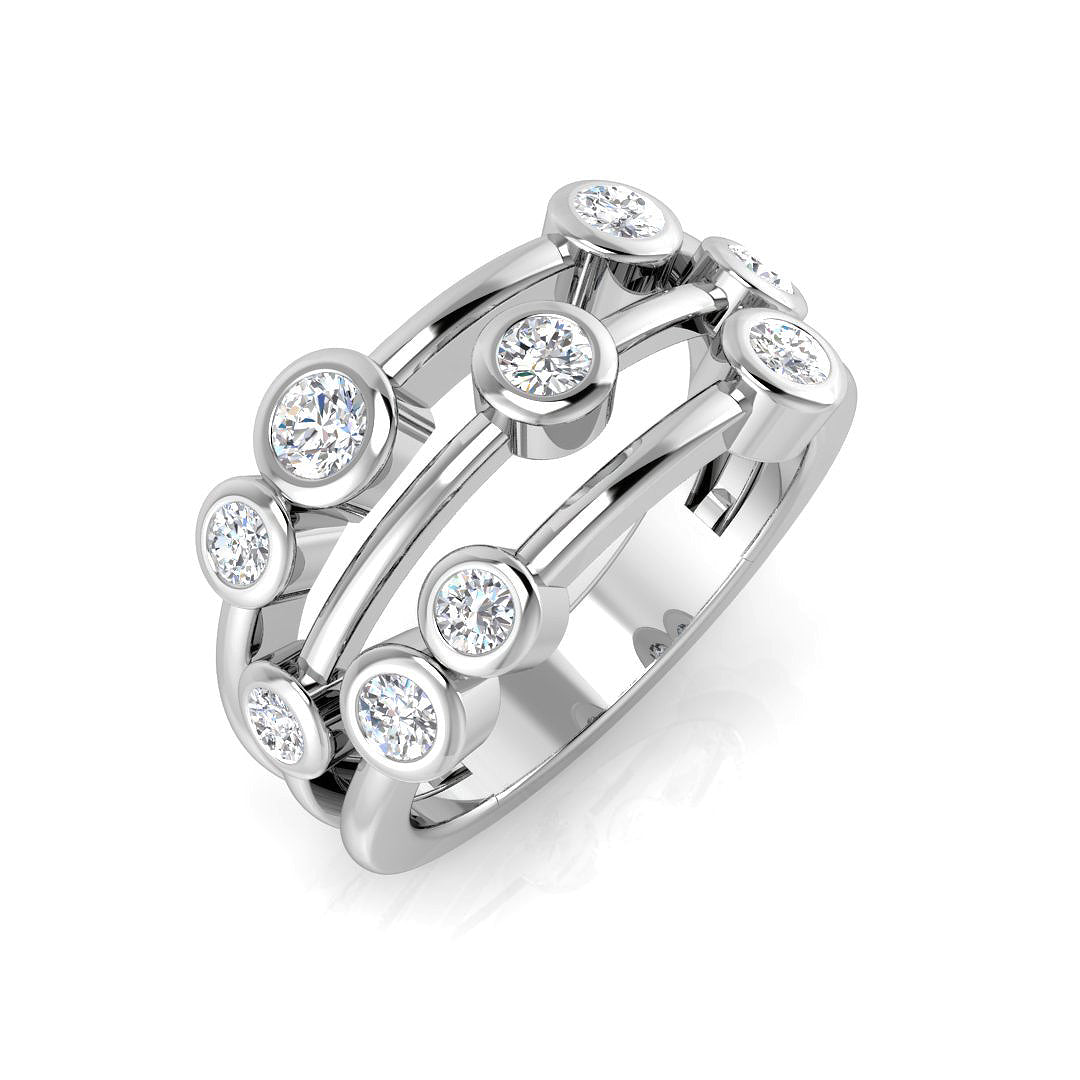9ct White Gold Round Lab Grown Diamond Ring 1