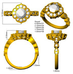 9ct Yellow Gold Round Cvd Old Cut Ring 3