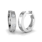 9ct White Gold Round Lab Grown Diamond Earrings 1
