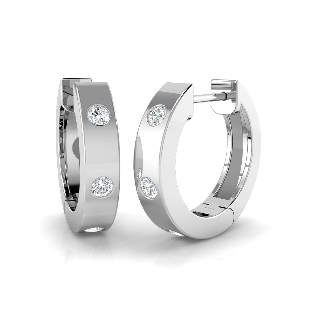 9ct White Gold Round Lab Grown Diamond Earrings 1