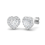 9ct White Gold Heart Lab Grown Diamond Earrings 1
