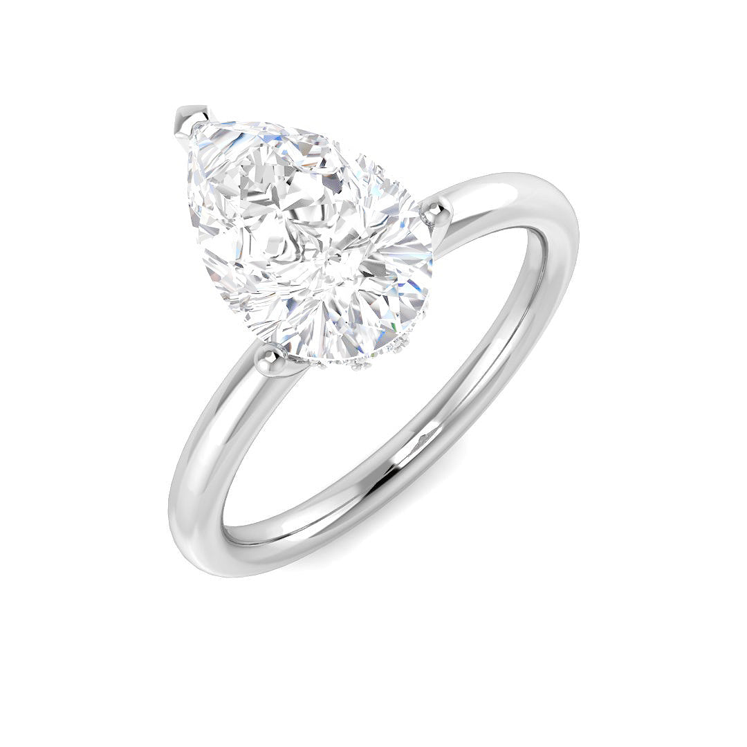 Platinum Pear Lab Grown Diamond Ring 1