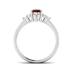 9ct White Gold Oval Ruby and Diamond Ring 2