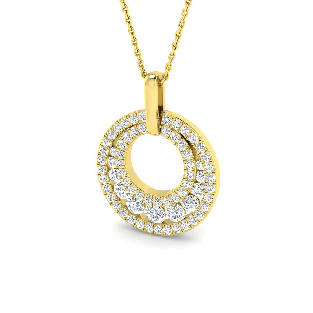 9ct Yellow Gold Round Lab Grown Diamond Pendant 1