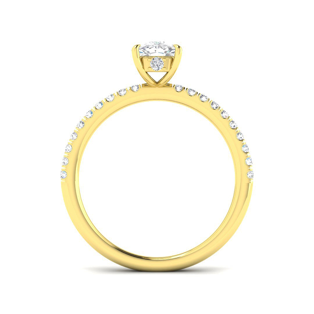 9ct Yellow Gold Cushion Lab Grown Diamond Ring 2