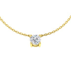 9ct Yellow Gold Round Lab Grown Diamond Necklace 1