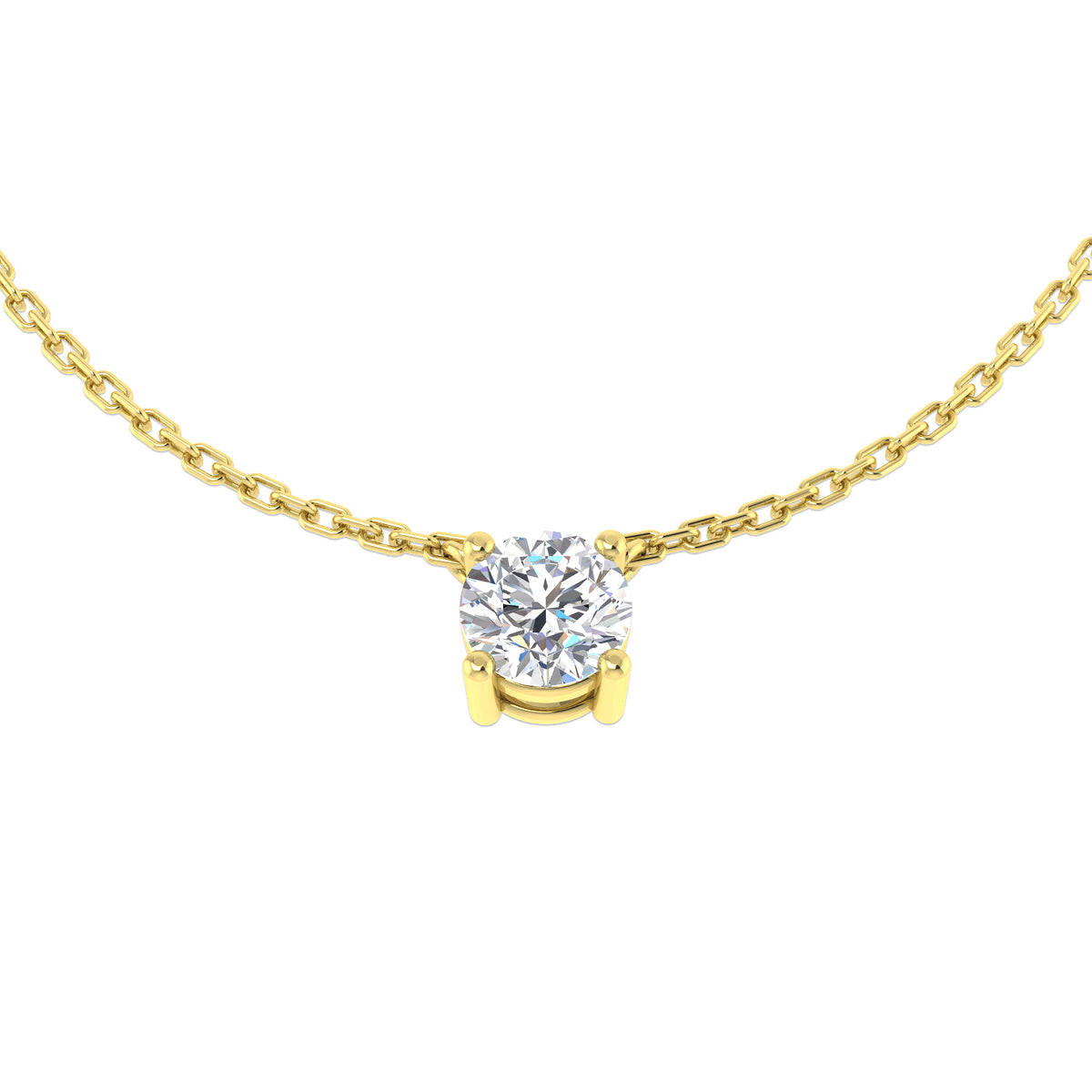 9ct Yellow Gold Round Lab Grown Diamond Necklace 1