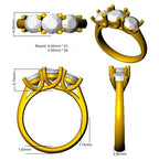 18ct Yellow Gold Round Lab Grown Diamond Ring 2