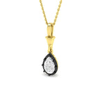 9ct Yellow Gold Pear Lab Grown Diamond Pendant 1