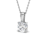 9ct White Gold Round Lab Grown Diamond Pendant 1