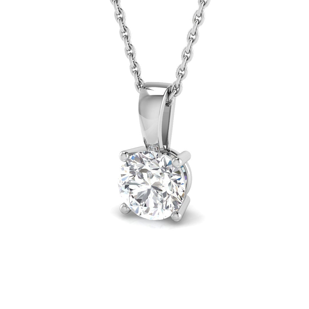 9ct White Gold Round Lab Grown Diamond Pendant 1