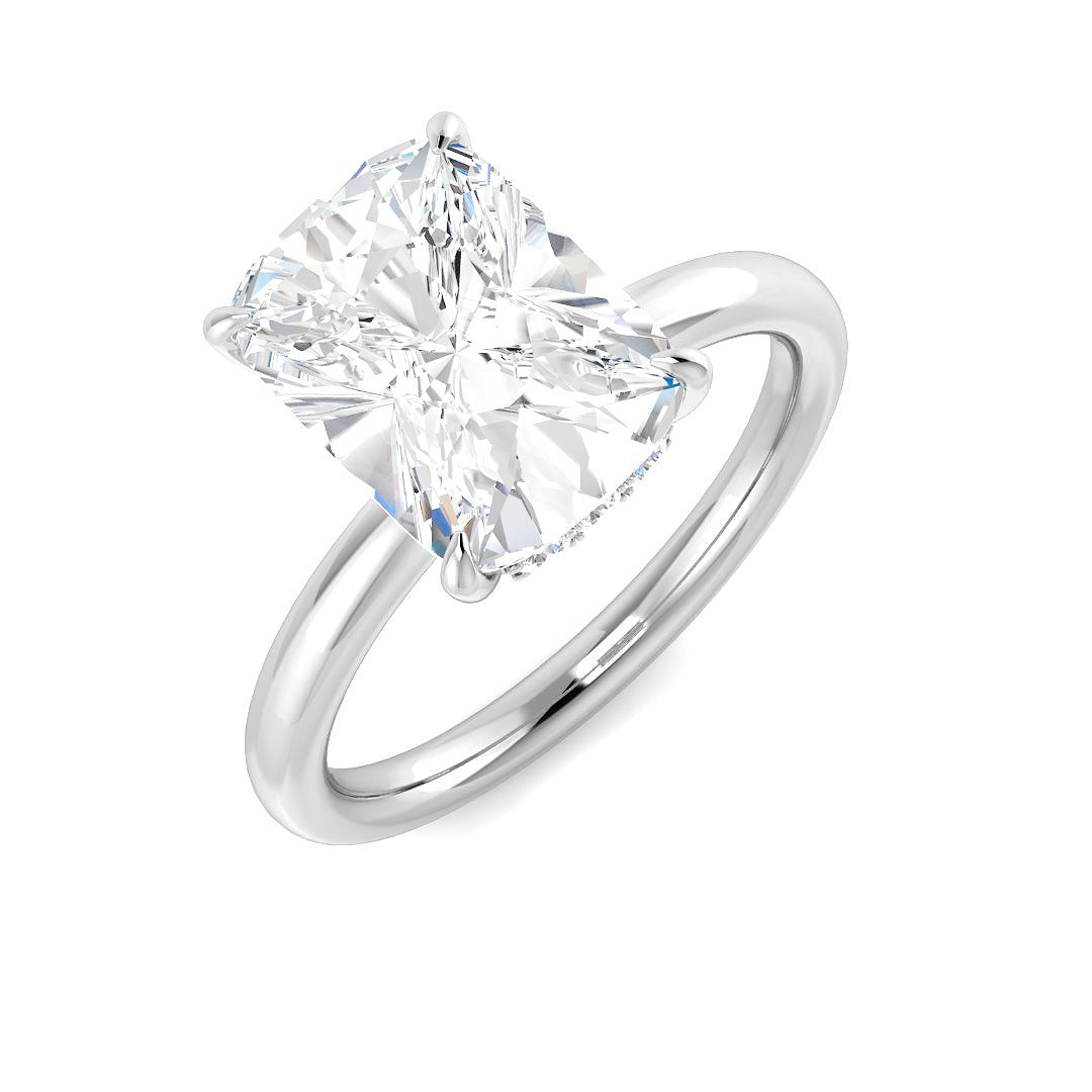 9ct White Gold Cushion Lab Grown Diamond Ring 1