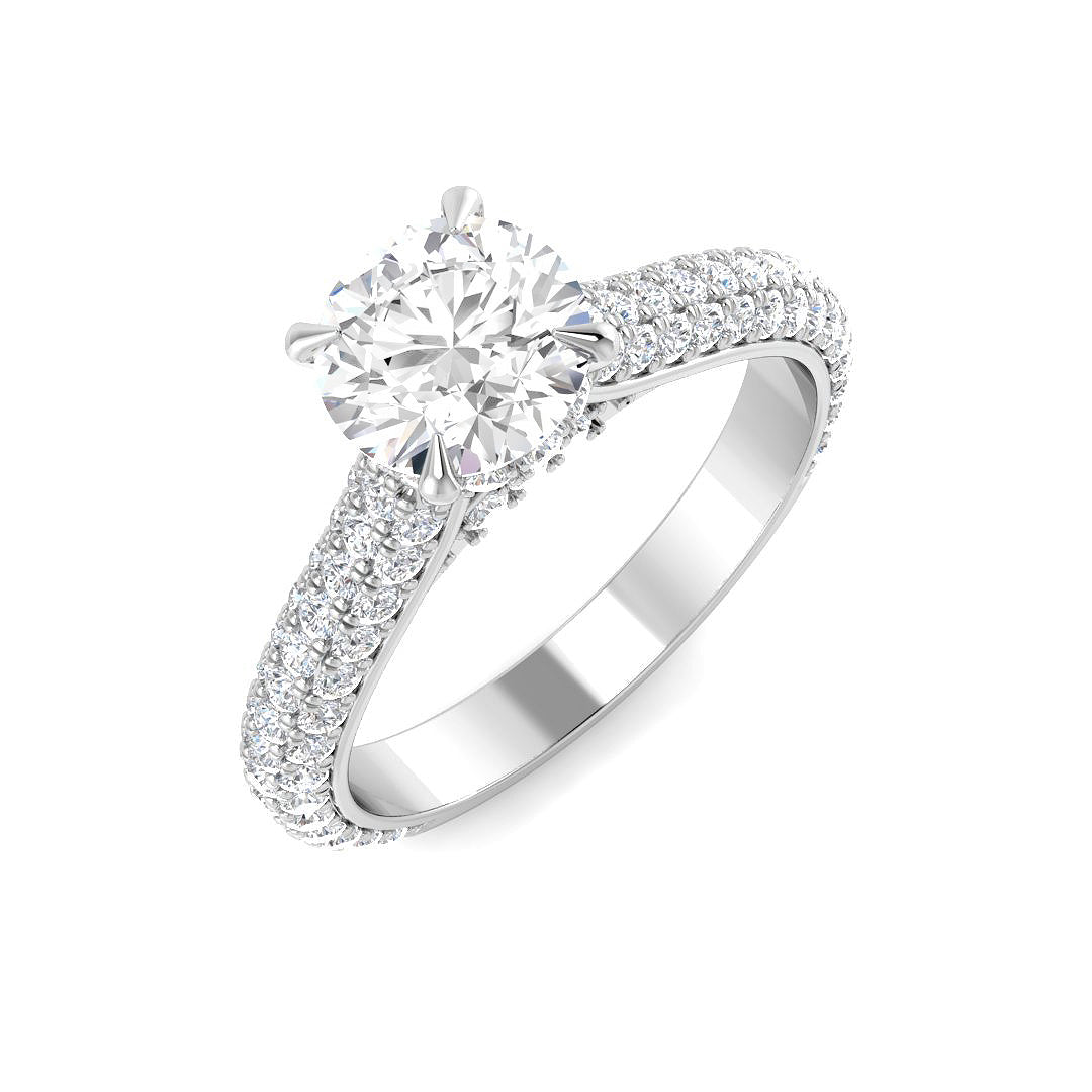 9ct White Gold Round Lab Grown Diamond Ring 1