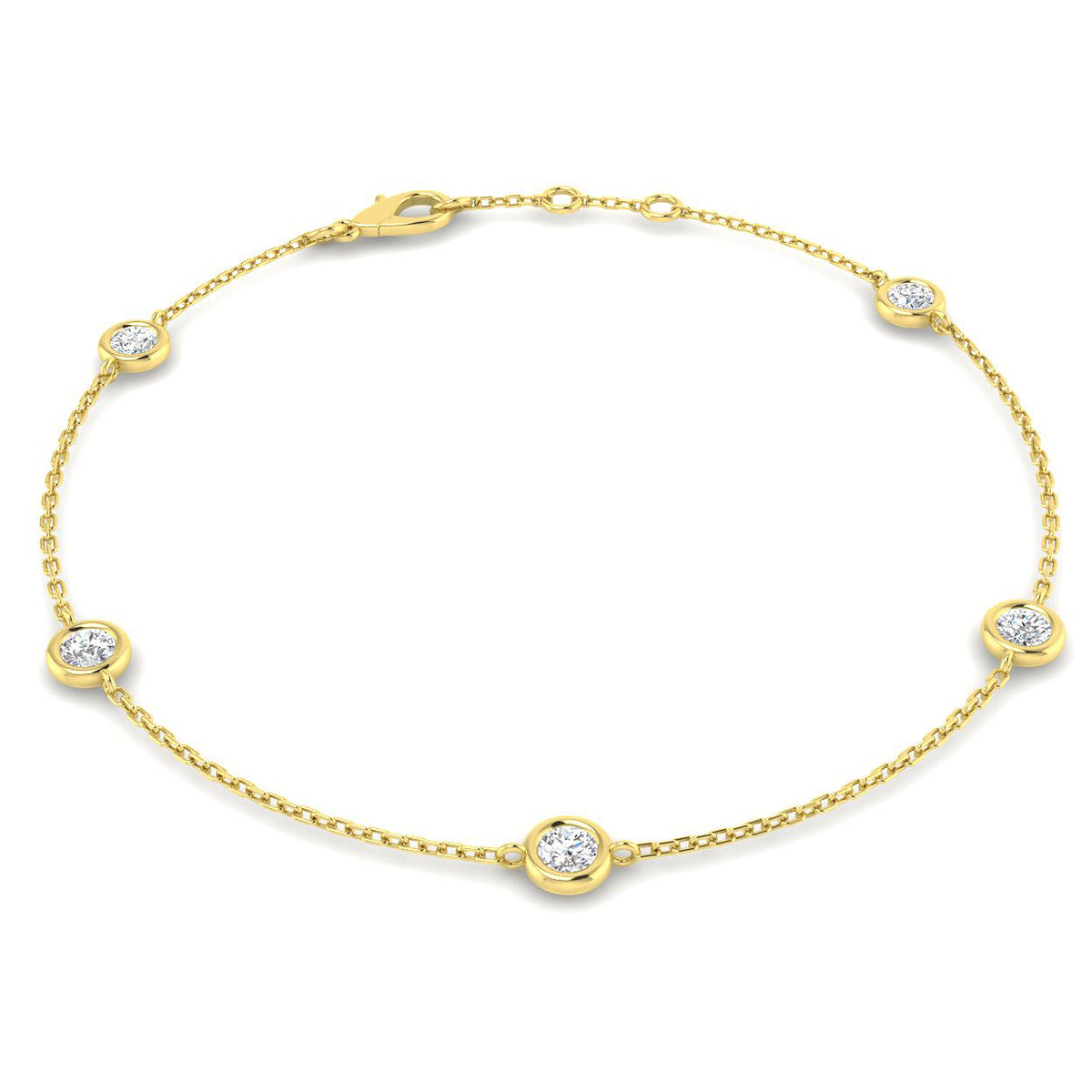 9ct Yellow Gold Round Lab Grown Diamond Bracelet 1