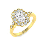9ct Yellow Gold Cushion Lab Grown Diamond Ring 1