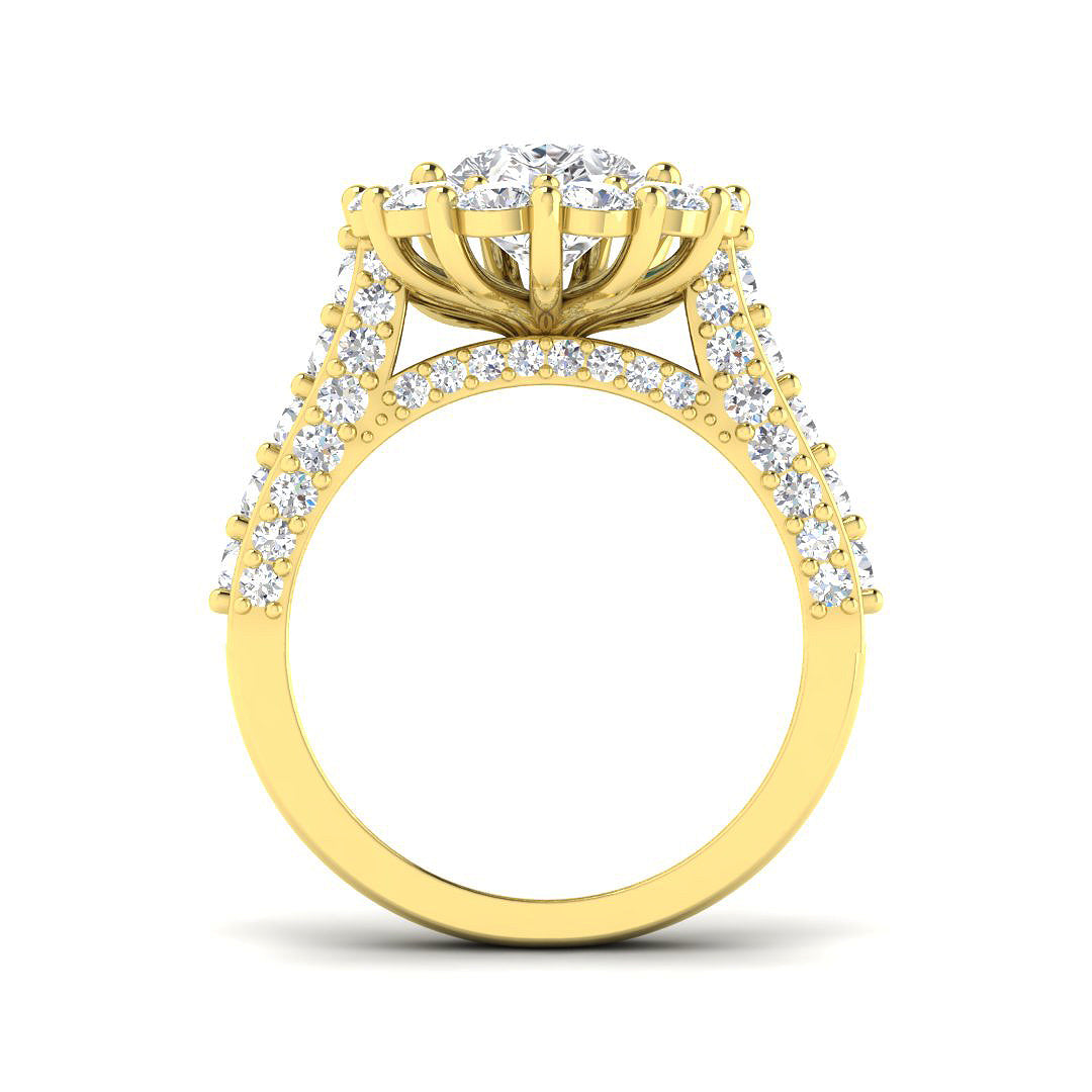 9ct Yellow Gold Pear Lab Grown Diamond Ring 2