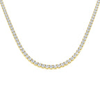 9ct Yellow Gold Round Lab Grown Diamond Necklace 1