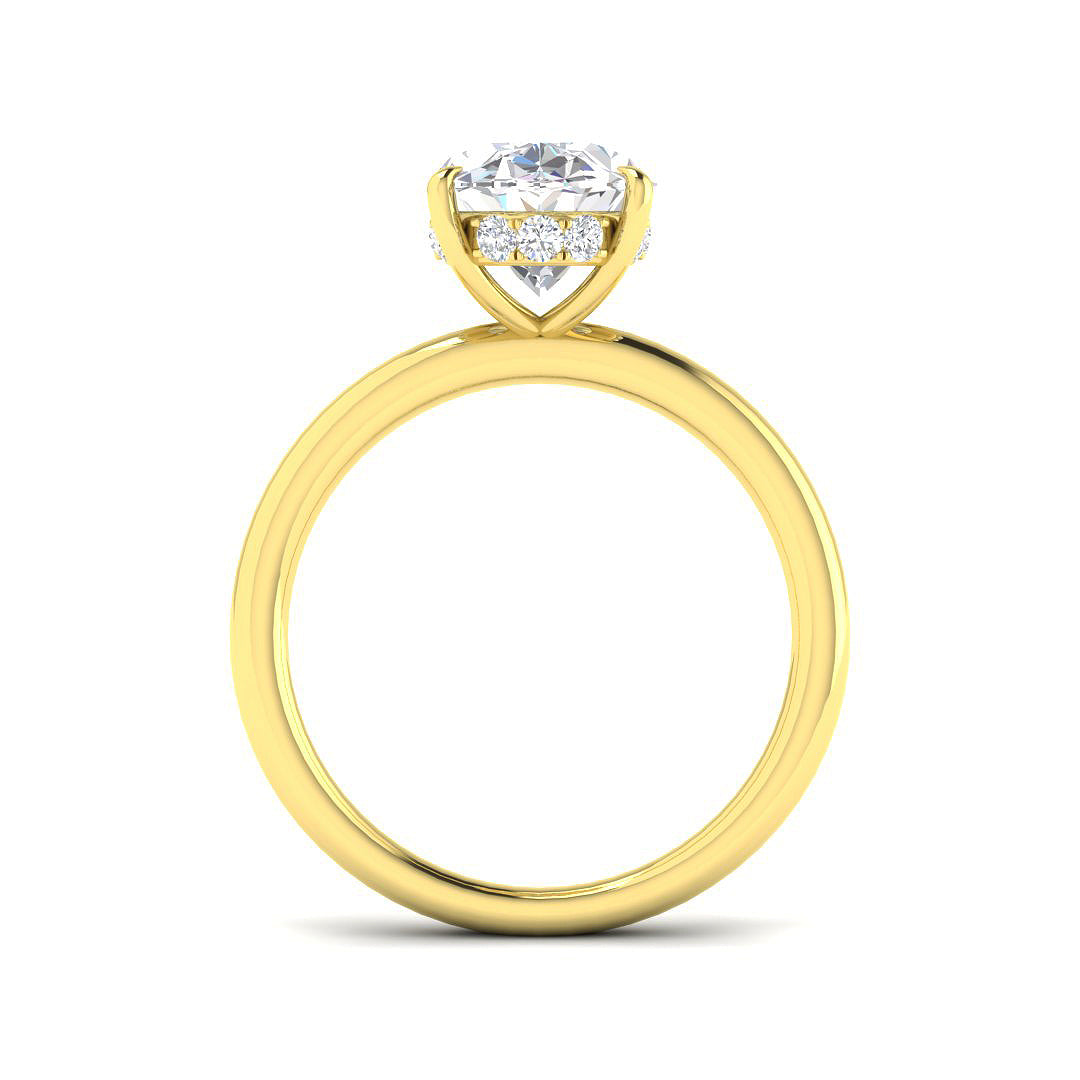 9ct Yellow Gold Oval Lab Grown Diamond Ring 2