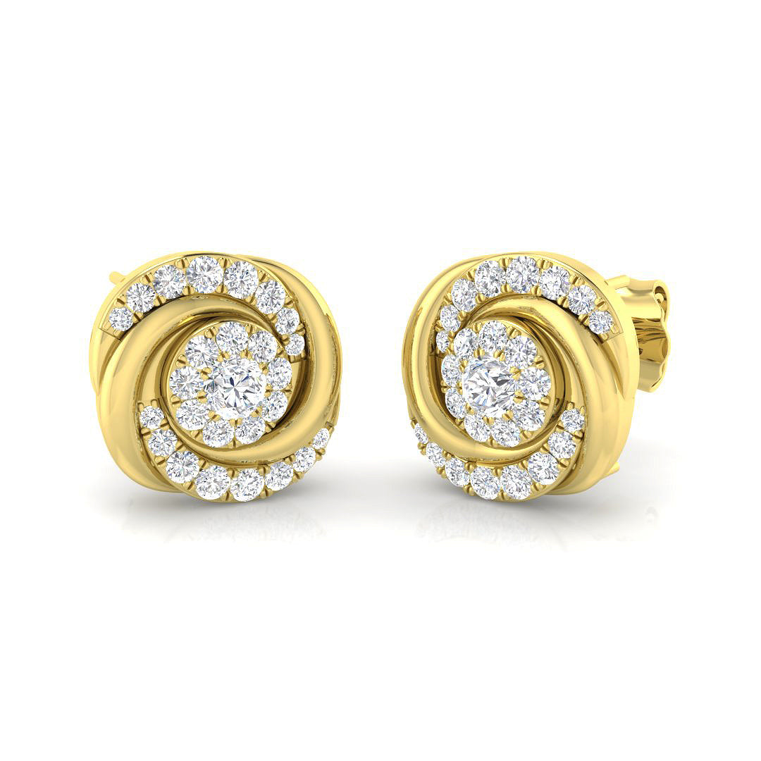 9ct Yellow Gold Round Lab Grown Diamond Earrings 1