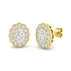 9ct Yellow Gold Oval Lab Grown Diamond Earrings 1