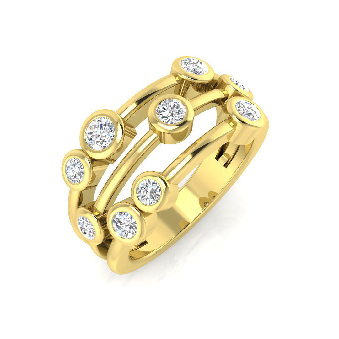 9ct Yellow Gold Round Lab Grown Diamond Ring 1