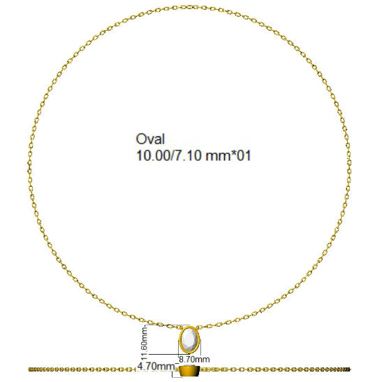 9ct White Gold Oval Lab Grown Diamond Necklace 2