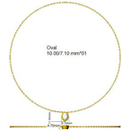9ct Yellow Gold Oval Lab Grown Diamond Necklace 2