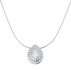 9ct White Gold Pear Lab Grown Diamond Necklace 1