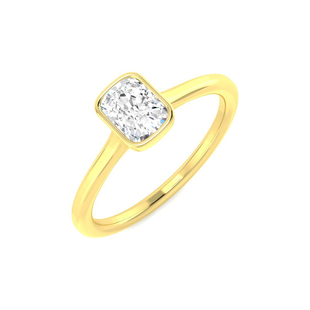 9ct Yellow Gold Cushion Lab Grown Diamond Ring 1