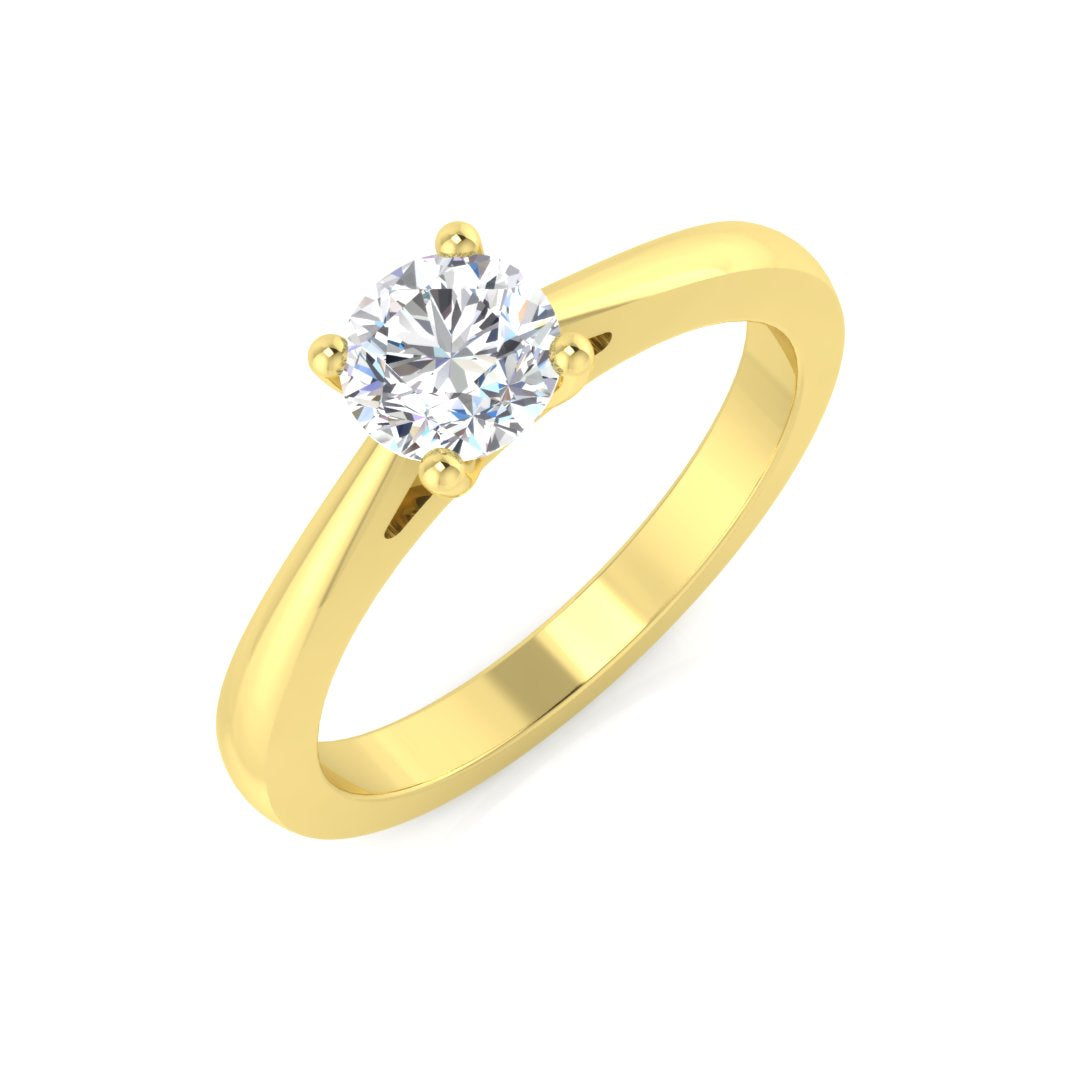 18ct Two Tone Round Lab Grown Diamond Ring 1