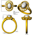 9ct Yellow Gold Oval Opal and Diamond Ring 3