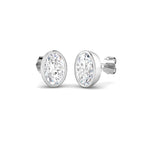 9ct White Gold Oval Lab Grown Diamond Earrings 1