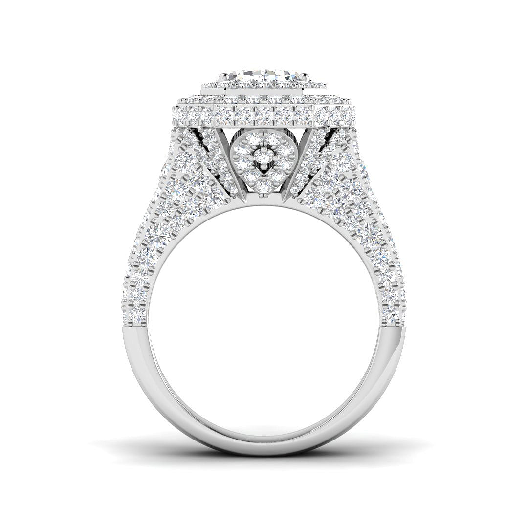 9ct White Gold Emerald Cut Lab Grown Diamond Ring 2