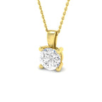 9ct Yellow Gold Round Lab Grown Diamond Pendant 1