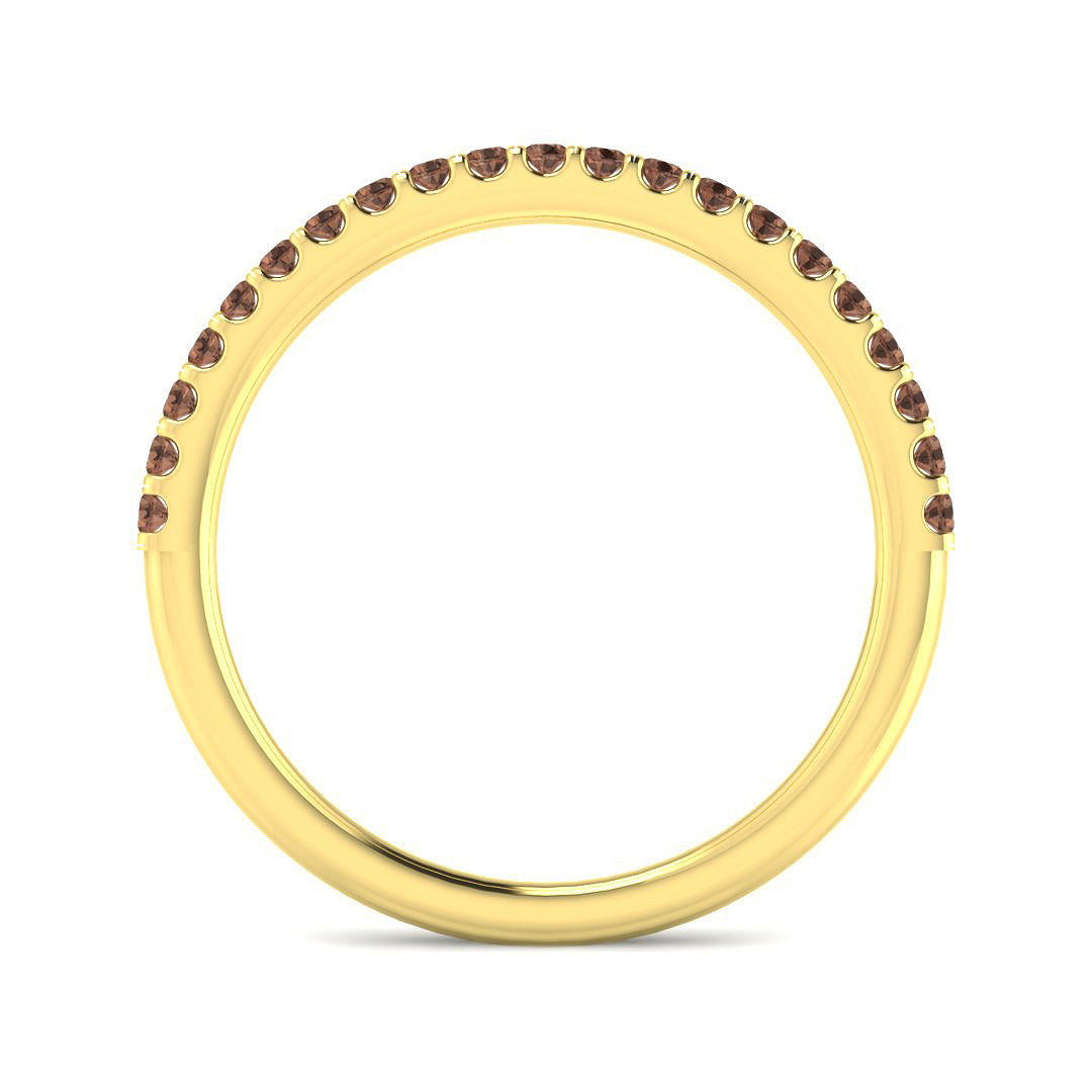 9ct Yellow Gold Round Brown Diamond Ring 2