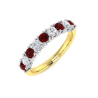 9ct Two Tone Round Ruby and Diamond Ring 1