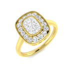 9ct Yellow Gold Cushion Cvd Old Cut Ring 1