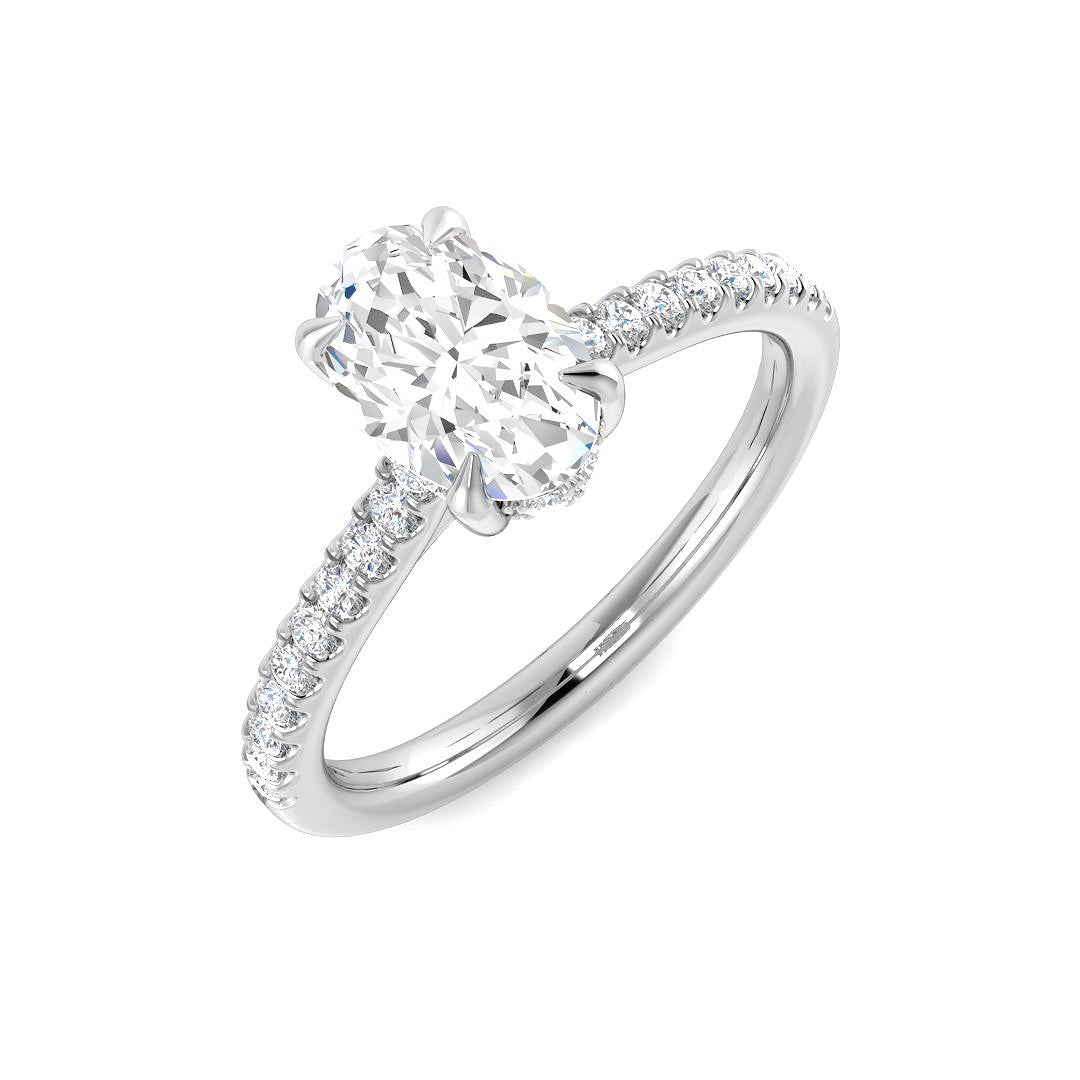 Platinum Oval Lab Grown Diamond Ring 1