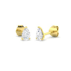 9ct Yellow Gold Pear Lab Grown Diamond Earrings 1