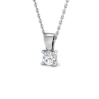 9ct White Gold Round Lab Grown Diamond Pendant 1