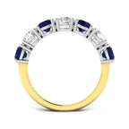 18ct Two Tone Round Blue Sapphire and Diamond Ring 2